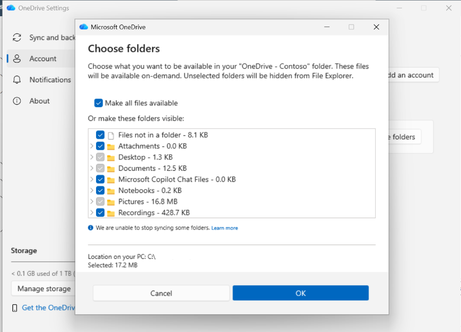 Sync one folder only from windows PC to onedrive - Microsoft Q&A