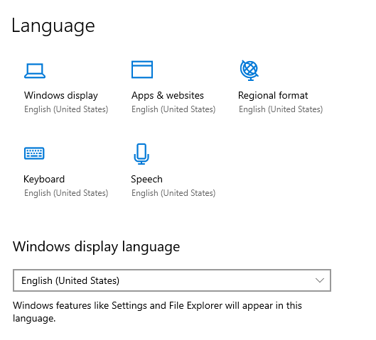 Changing the Windows display language on a school computer does not ...