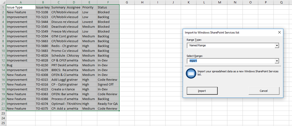 Import spreadsheet into Sharepoint 365 - Process adds blank row ...