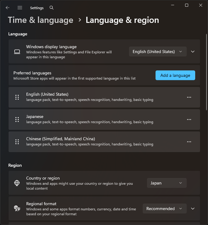 Settings_TimeLangage_LanguageRegion_Language_Preferred laguages