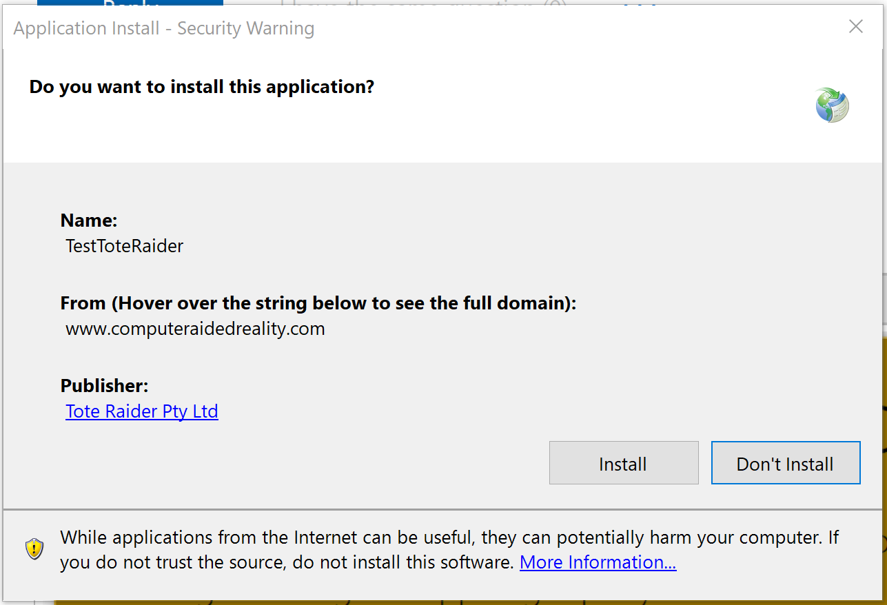 Windows Defender is giving a warning when Installing a validly signed ...