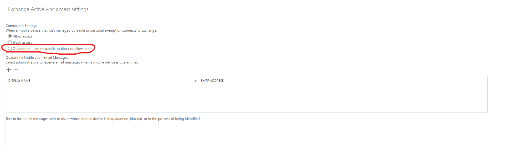 Quarantining New Mobile Devices in Microsoft Outlook - Microsoft Q&A
