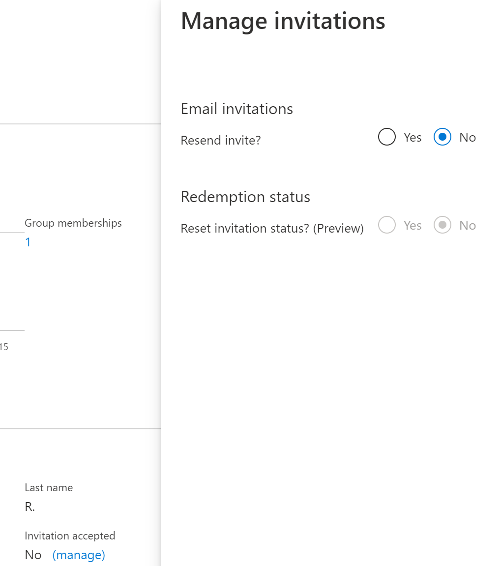 In AD User Setup / Try to resend invitation / get 