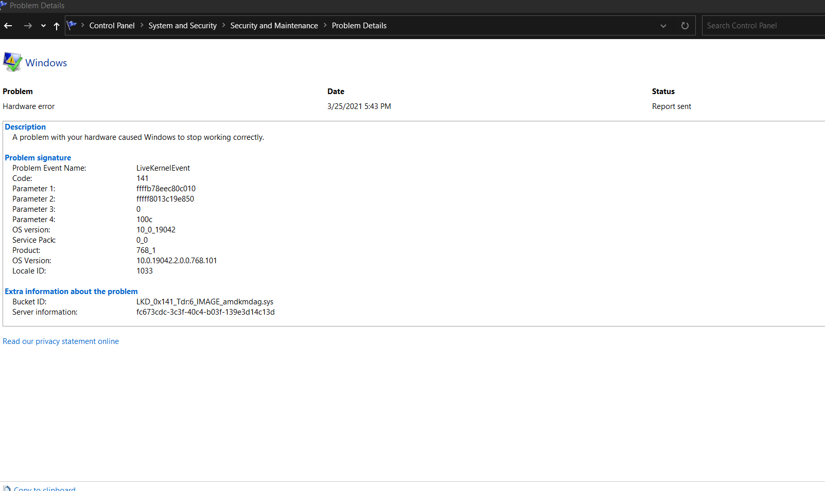 LiveKernelEvent Code 141 stopping me from gaming on my gaming pc ...