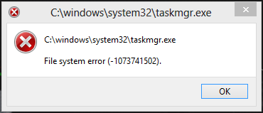 Applications freeze, after which File System Error while accessing Task ...