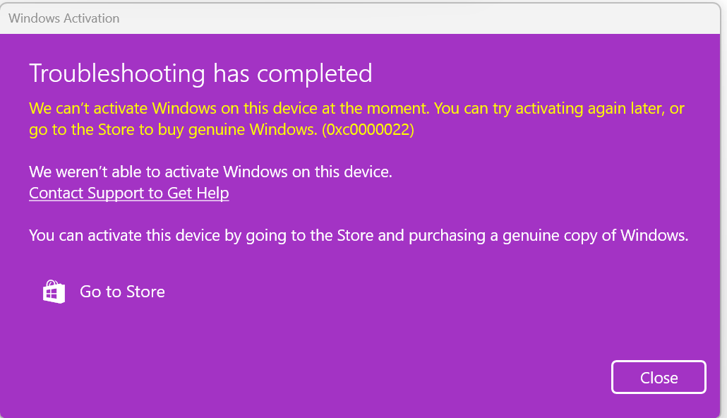 Pc deactivated windows upon factory reset and I can’t reactivate it ...