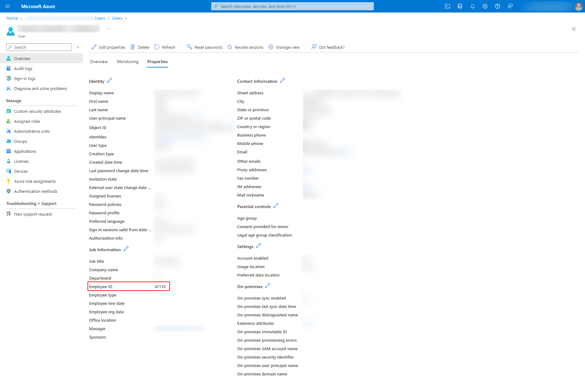 Azure Contact Information