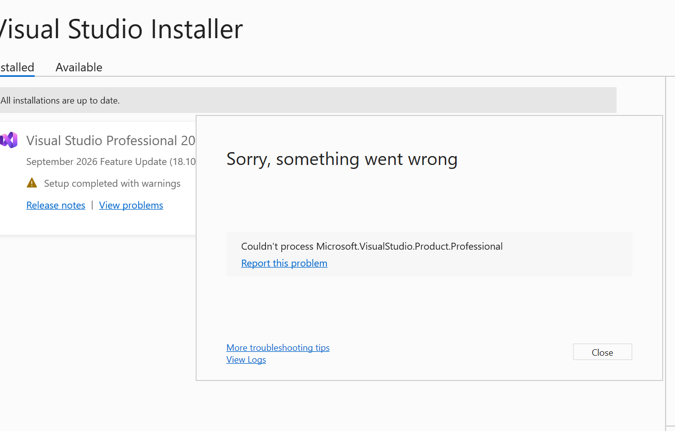 Not able to install VS 2026 profession in my machine. - Microsoft Q&A