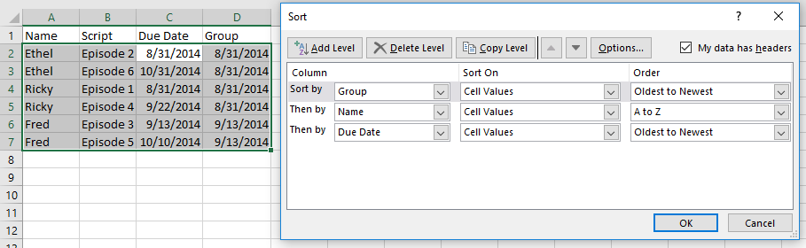 Sorting by Project ID then Date - Microsoft Q&A