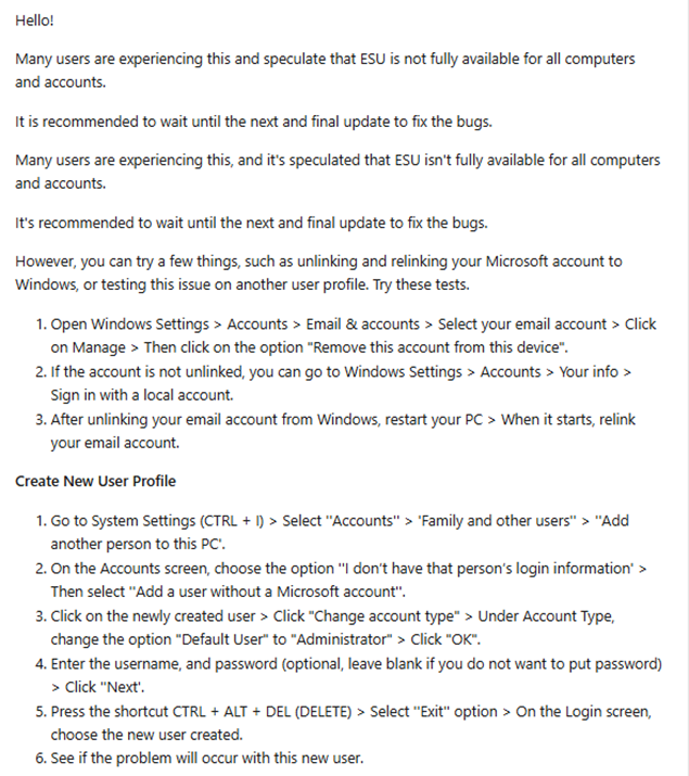 Can't enroll in Extended Windows 10 updates even though my pc is ...