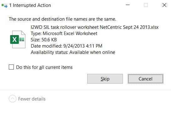 copying files from OneDrive/SharePoint Online, can't even copy to local ...