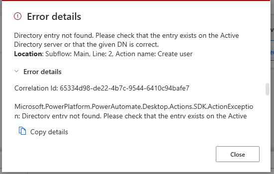 How to create user in AD using Power Automate Desktop - Microsoft Q&amp;A