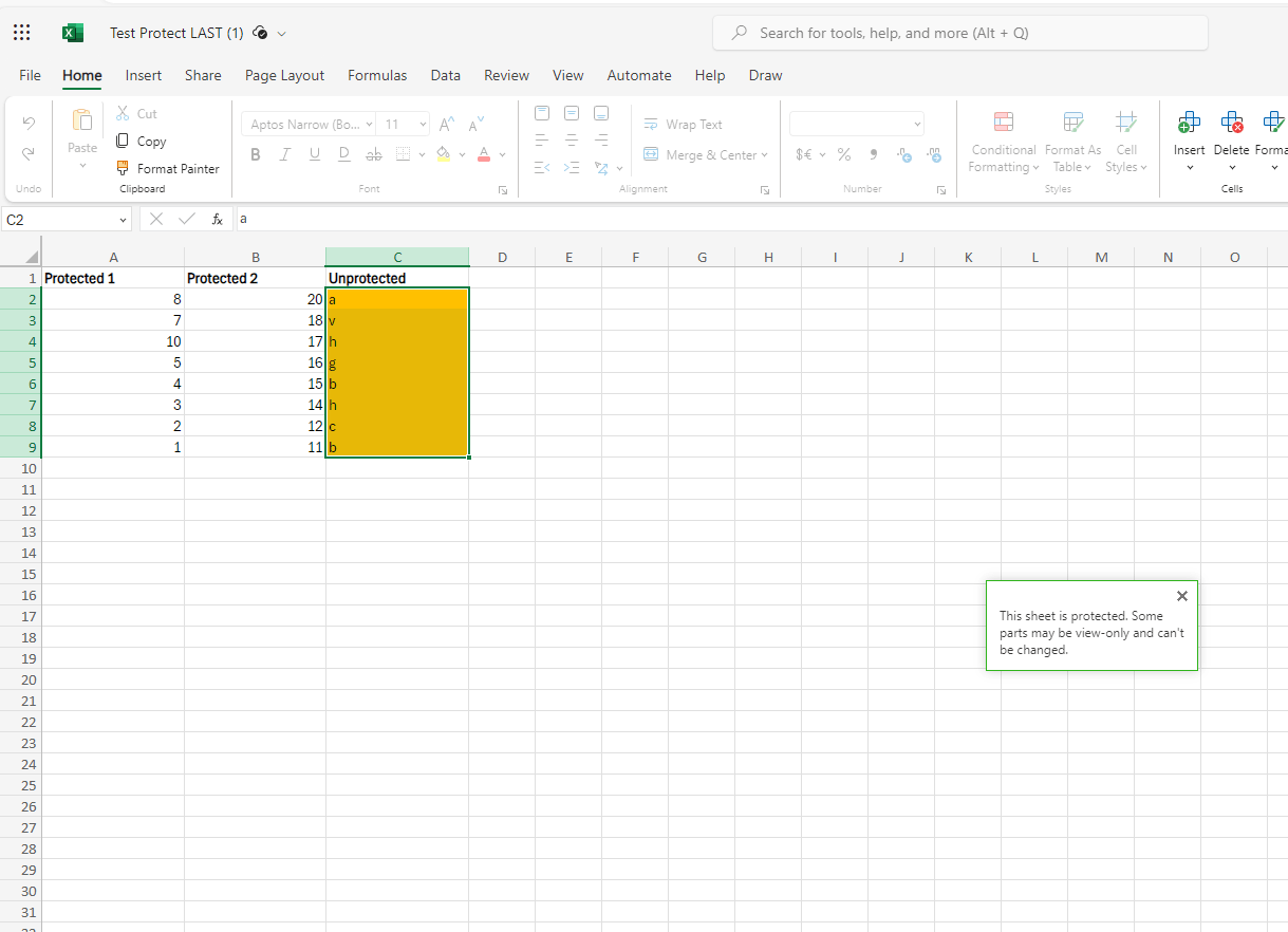 How do you allow column sort in an Excel Sharepoint protected worksheet ...