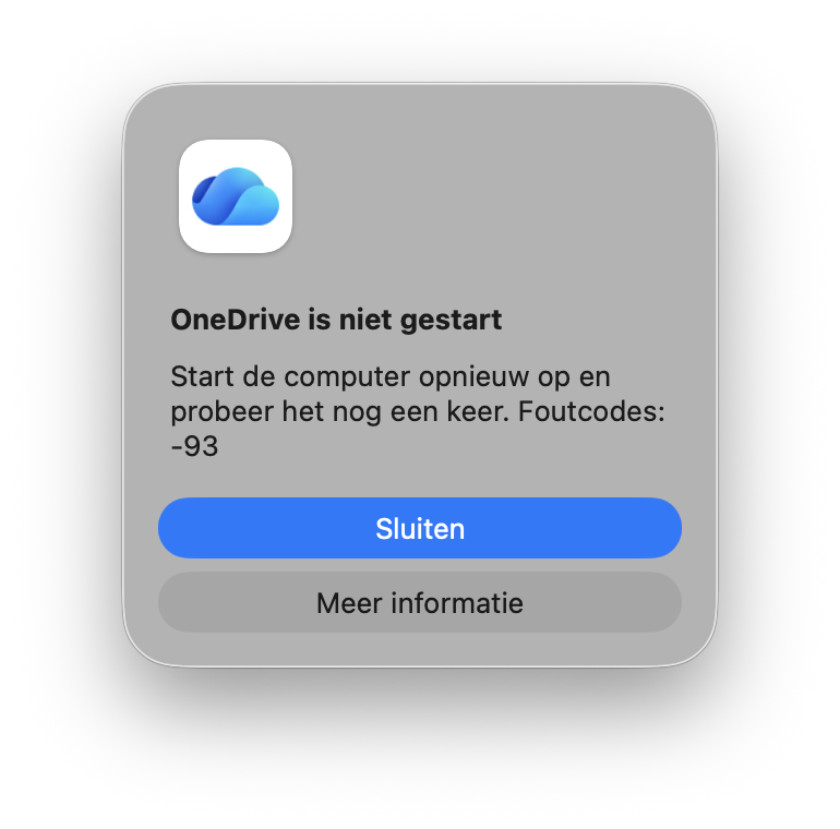 Onedrive not started: errorcodes -93 - Microsoft Q&A