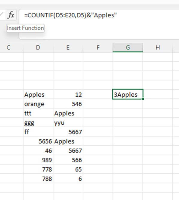 Add Text before of after COUNTIF function - Microsoft Q&A