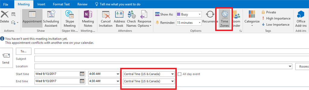 Shared Calendar in two time zones - Microsoft Q&A