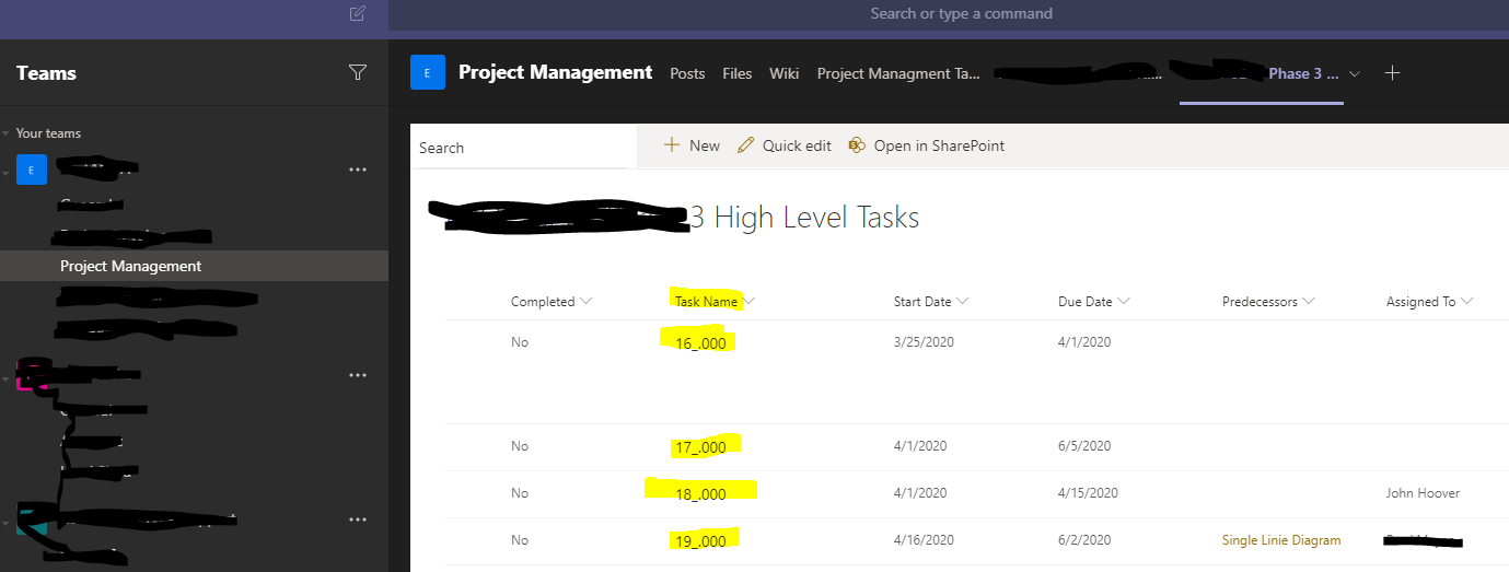 Sharepoint Task List Names Not Importing Properly to Teams - Microsoft Q&A