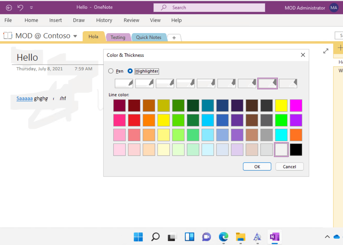 Onenote lines are not showing up in dark mode - Microsoft Q&A