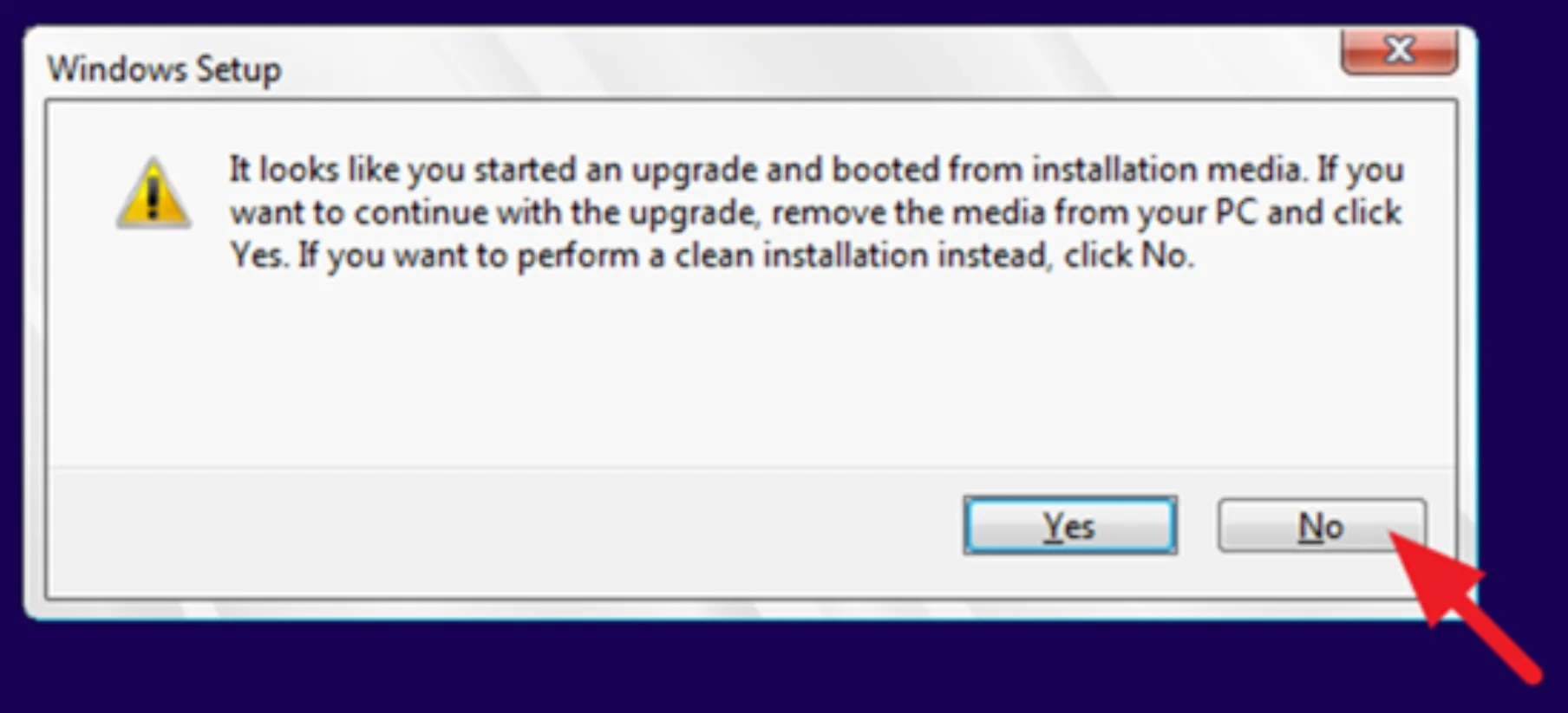 If you want to perform a clean installation instead, click No.webpCelery · Jan 1, 2026 at 12:34 PM