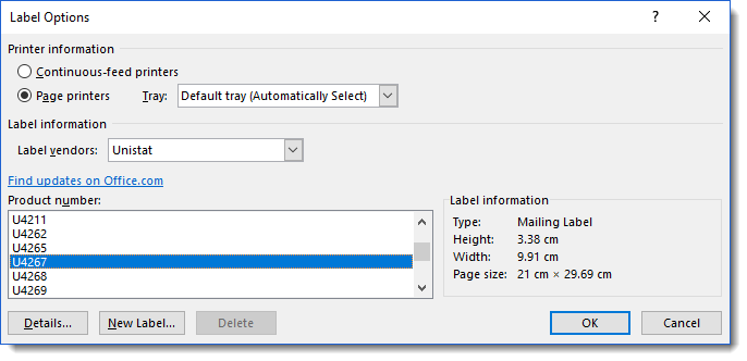 How to format mailing labels Office 2016 - Microsoft Q&A