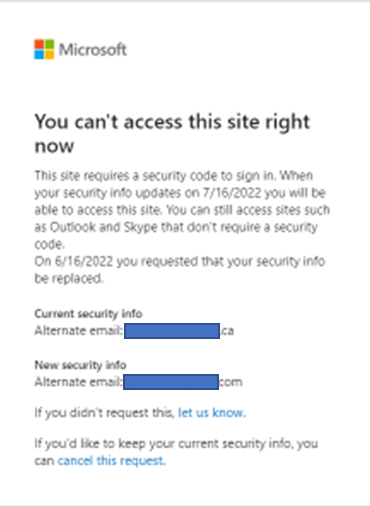 Does it really take a month to change the outlook alternate email ...