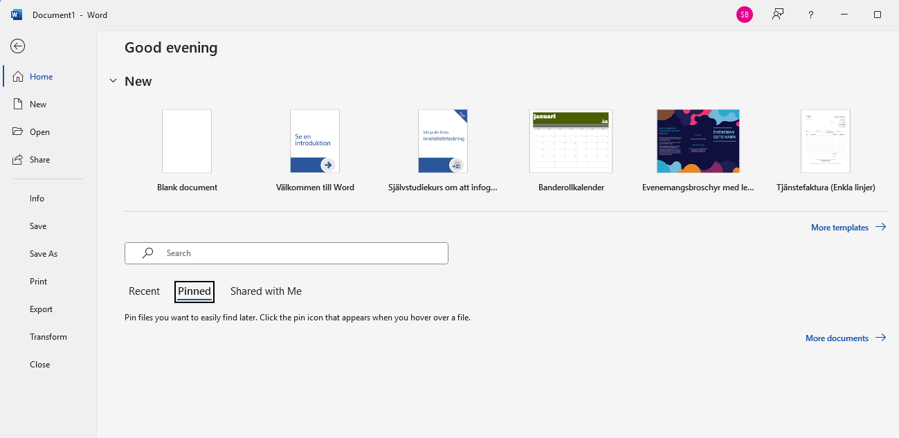 MS Word Pinned Documents - Where did they go? - Microsoft Q&A