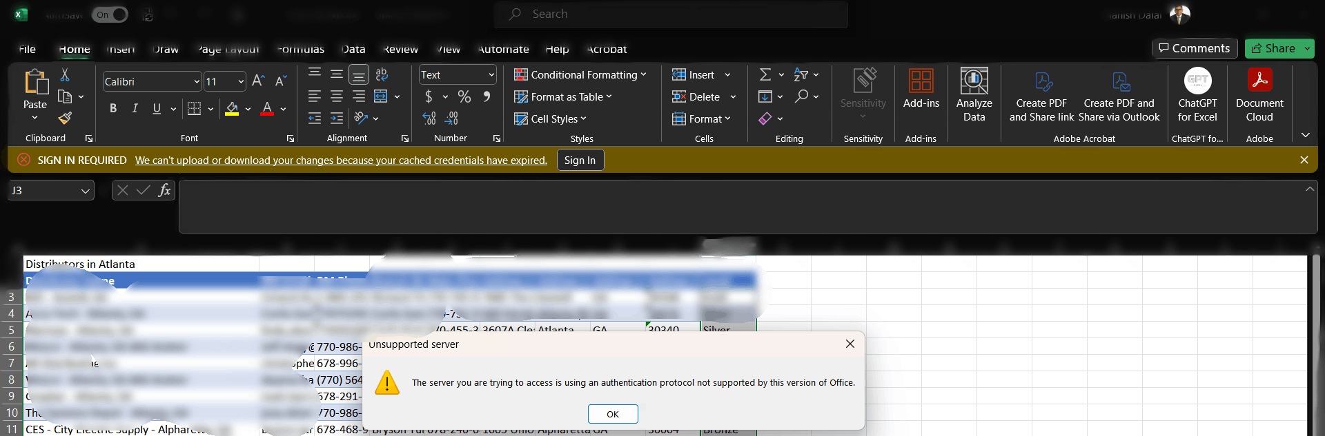 Cannot save Excel File to Sharepoint says unsupported protocol ...