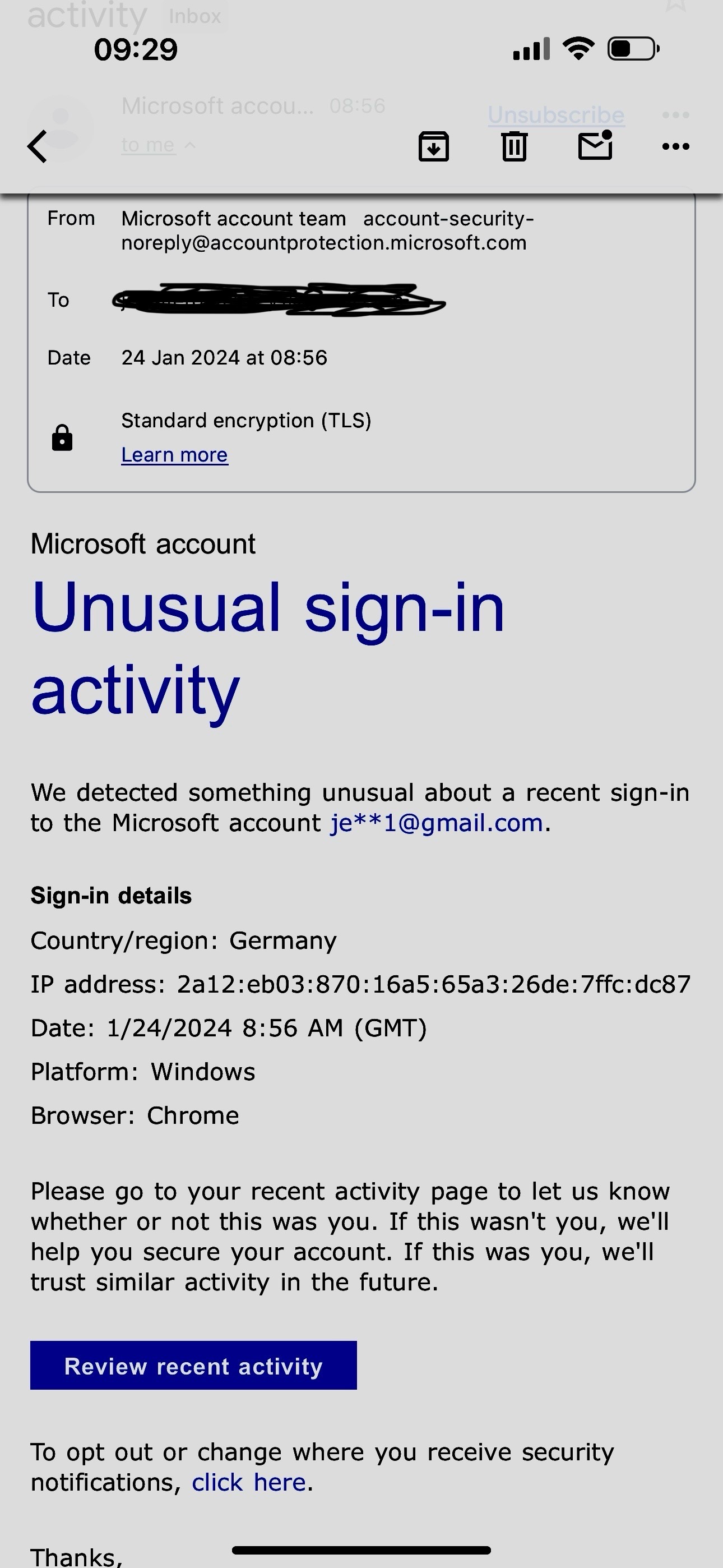 Is this a scam email I received? - Microsoft Q&A
