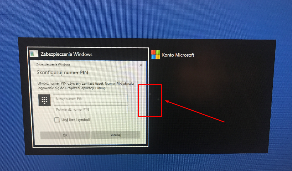 I cannot create a PIN in Windows Hello because the window is beneath ...