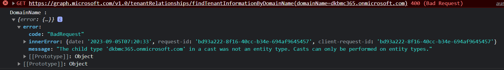 An error occurred in the API used as a domain name to find the external ...
