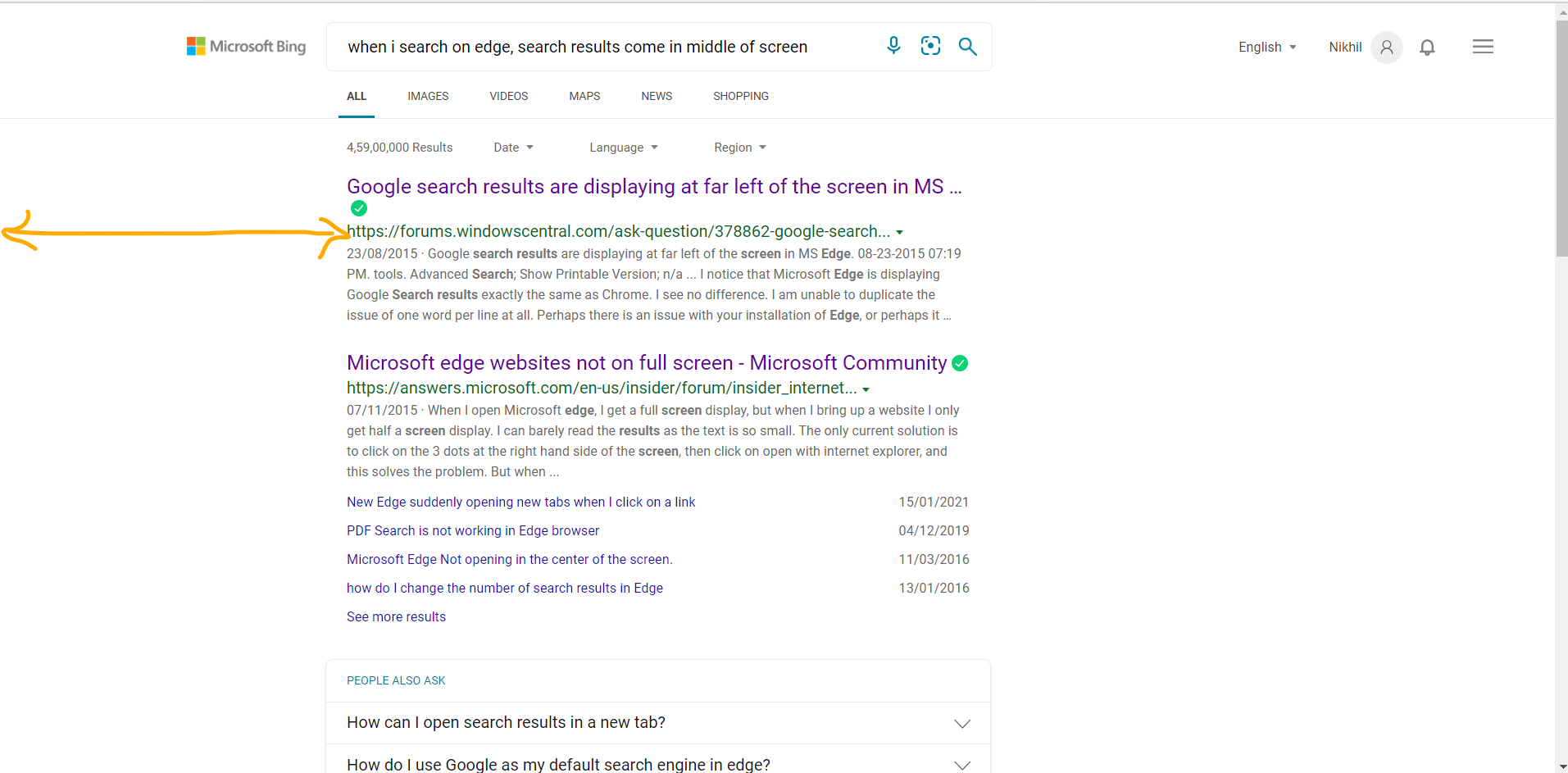 Microsoft edges strange behavior when searching using Bing - Microsoft Q&A