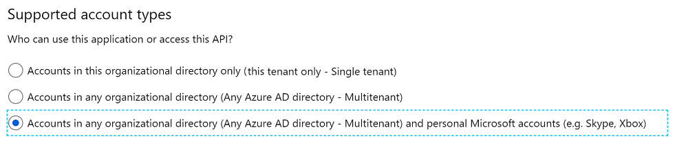 Supported account types