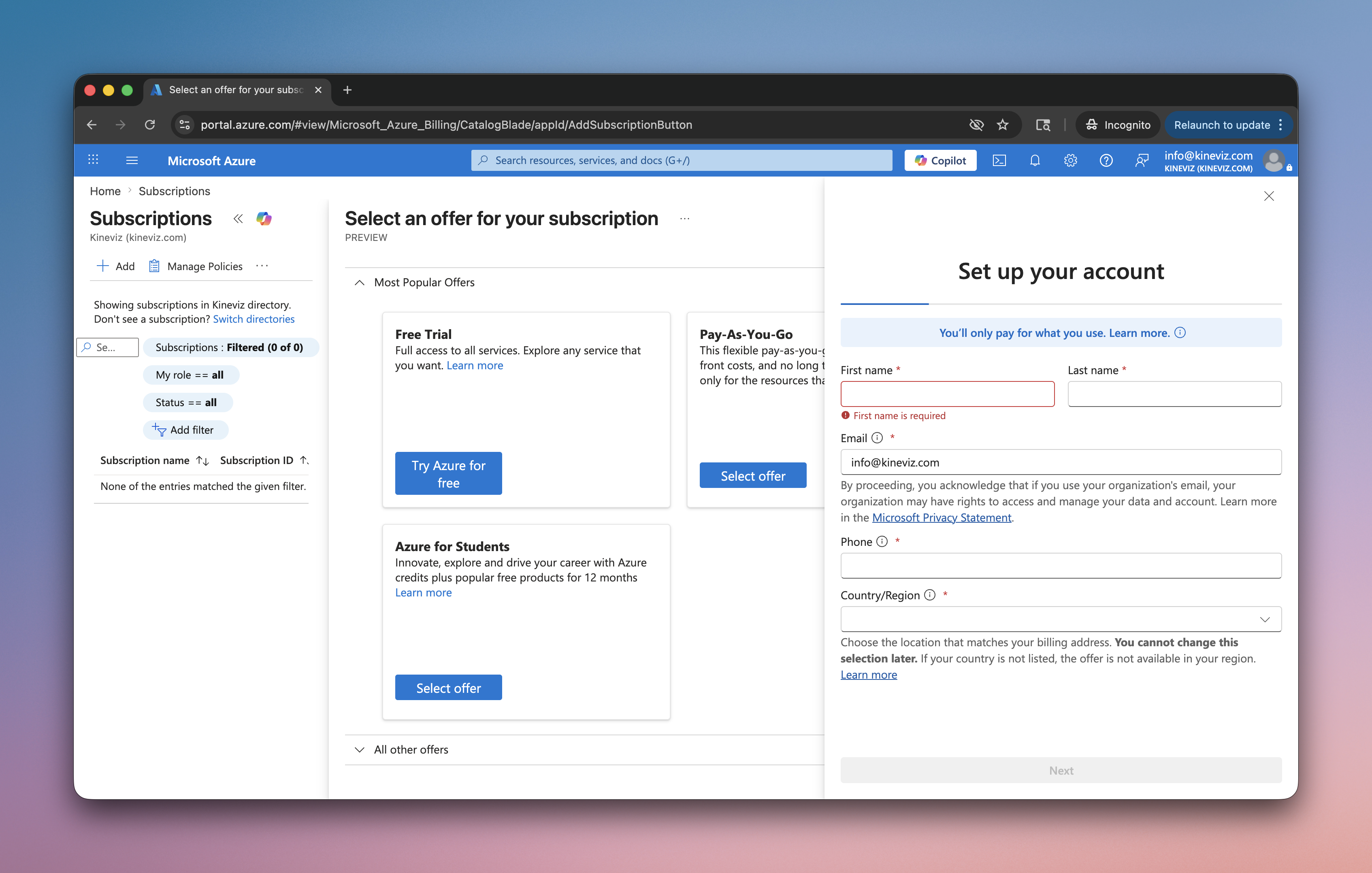 How to create a billing account tied to my organization? - Microsoft Q&A