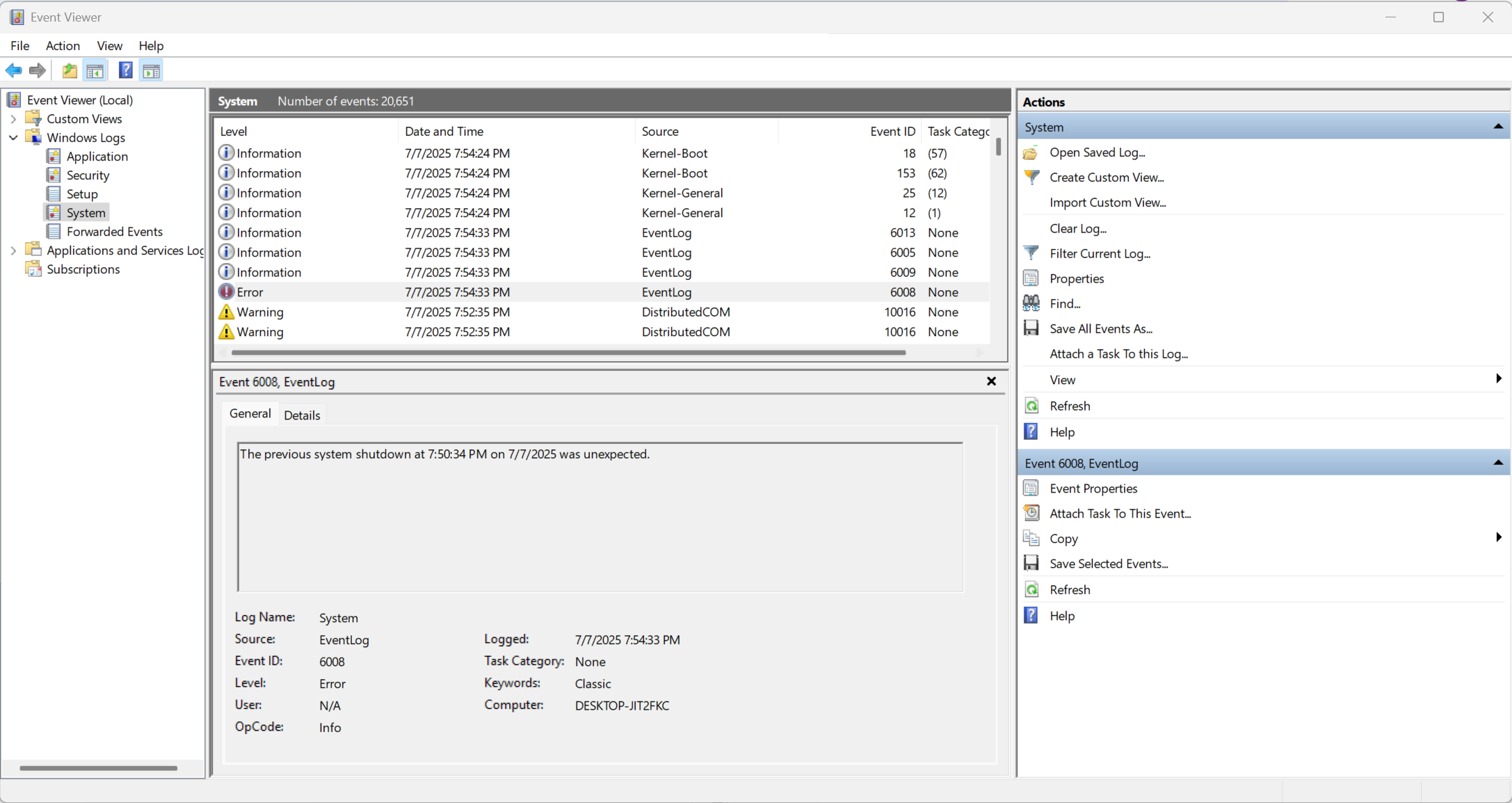 My Windows 11 PC restarted unexpectedly after launching a game ...
