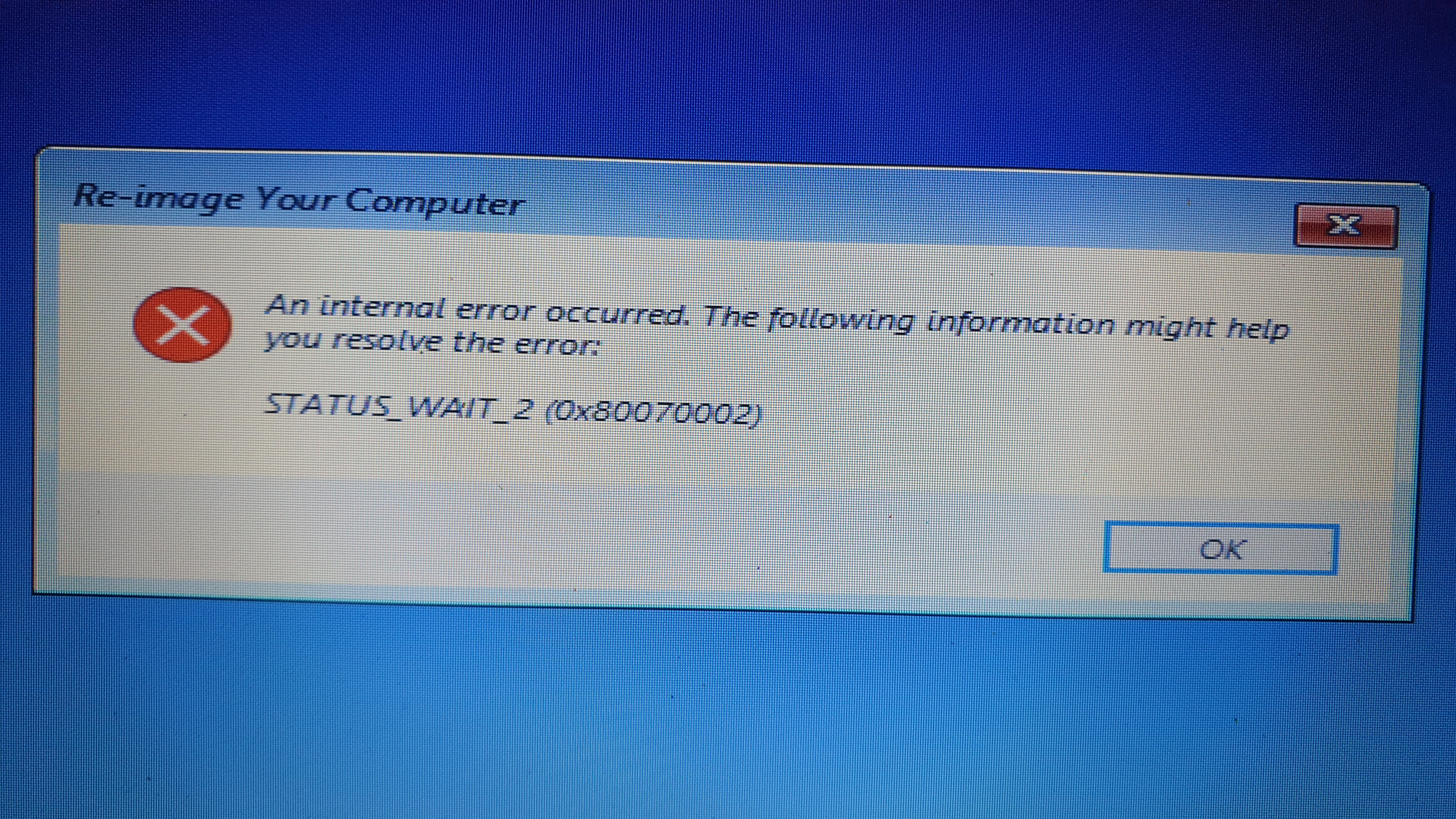 System image restore failed - Microsoft Q&A