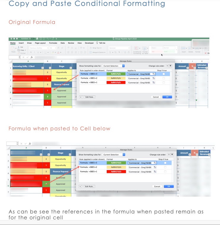 Copy and Paste Conditional Formatting that includes a formula ...