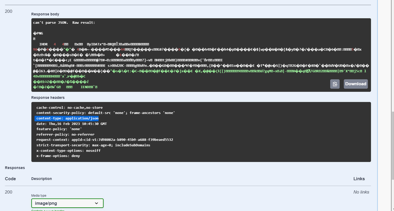 Respsone Image/PNG in swagger - Microsoft Q&A