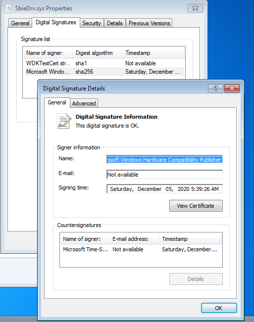 Windows 7 and 10 driver signing - Microsoft Q&A