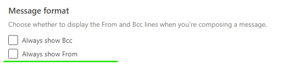 unable to see show from field in outlook web version even after enabled ...