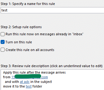 outlook rule - Microsoft Q&A