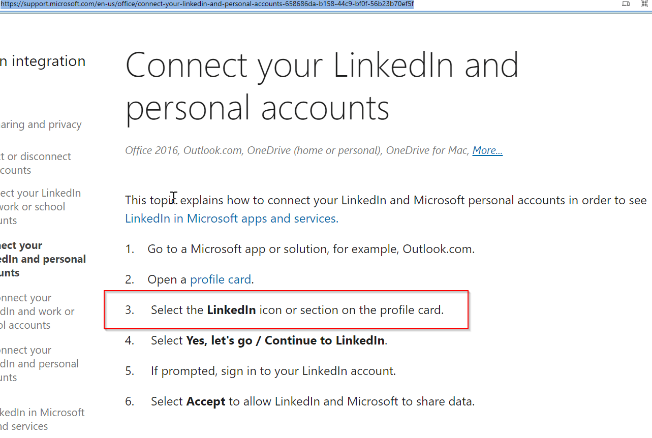 How to connect my personal Microsoft account with my linkedin account ...
