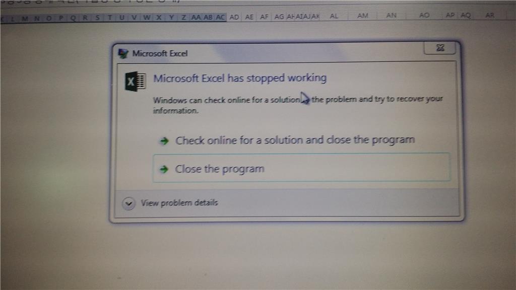 Microsoft Excel has stopped working 에러메세지 - Microsoft Q&A