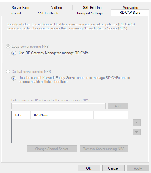 Unable to Change RD CAP Store to 