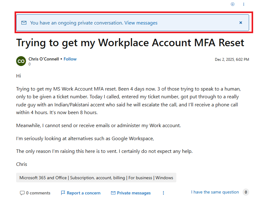 Trying to get my Workplace Account MFA Reset - Microsoft Q&A