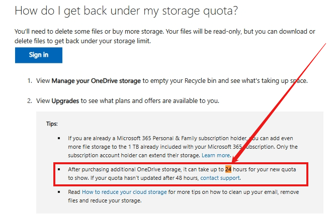 Storage space has not been updated? - Microsoft Q&A