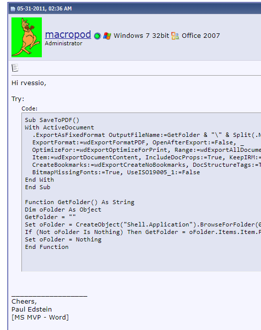 Print to PDF Macro - Microsoft Q&A