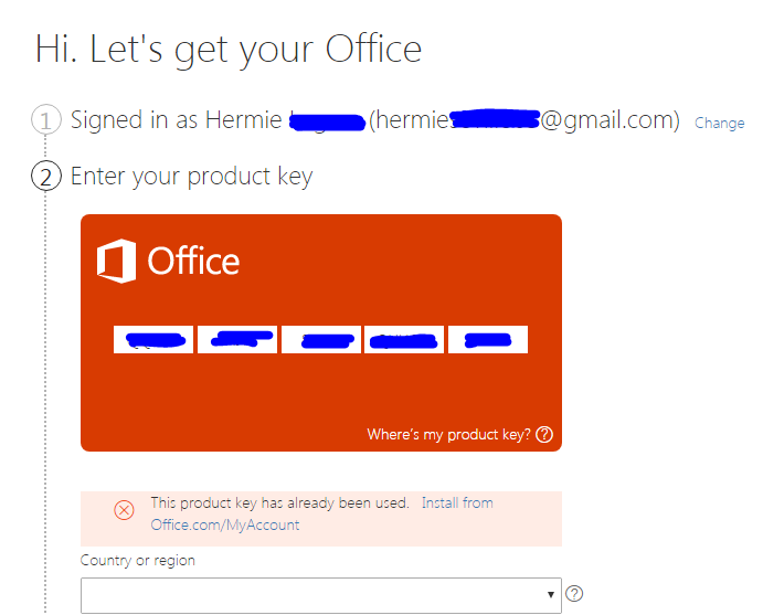 Product Key already used - Microsoft Q&A