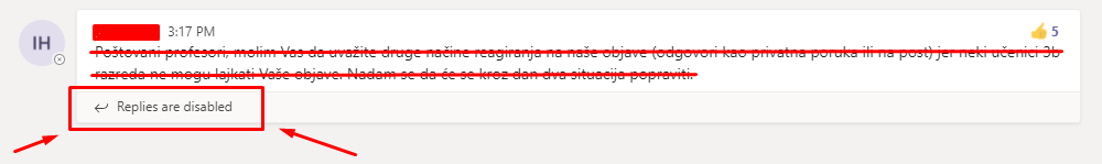 Replies are disabled and I can't react on a thread (post) problem ...