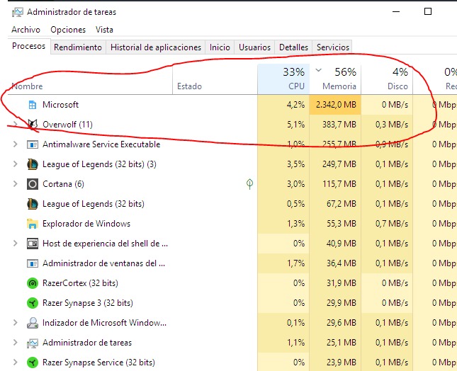 Microsoft.exe process use almost 2.5gb of ram - Microsoft Q&A