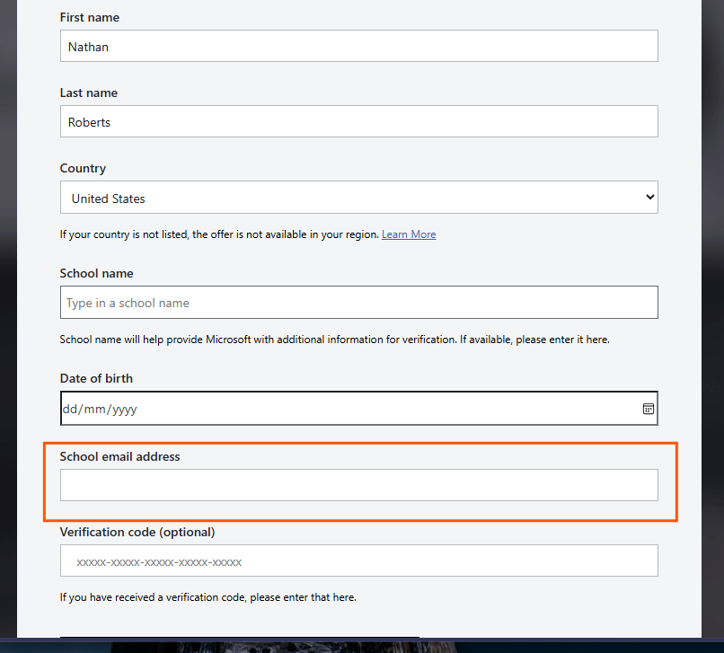 i tried to signup using my student account - Microsoft Q&A